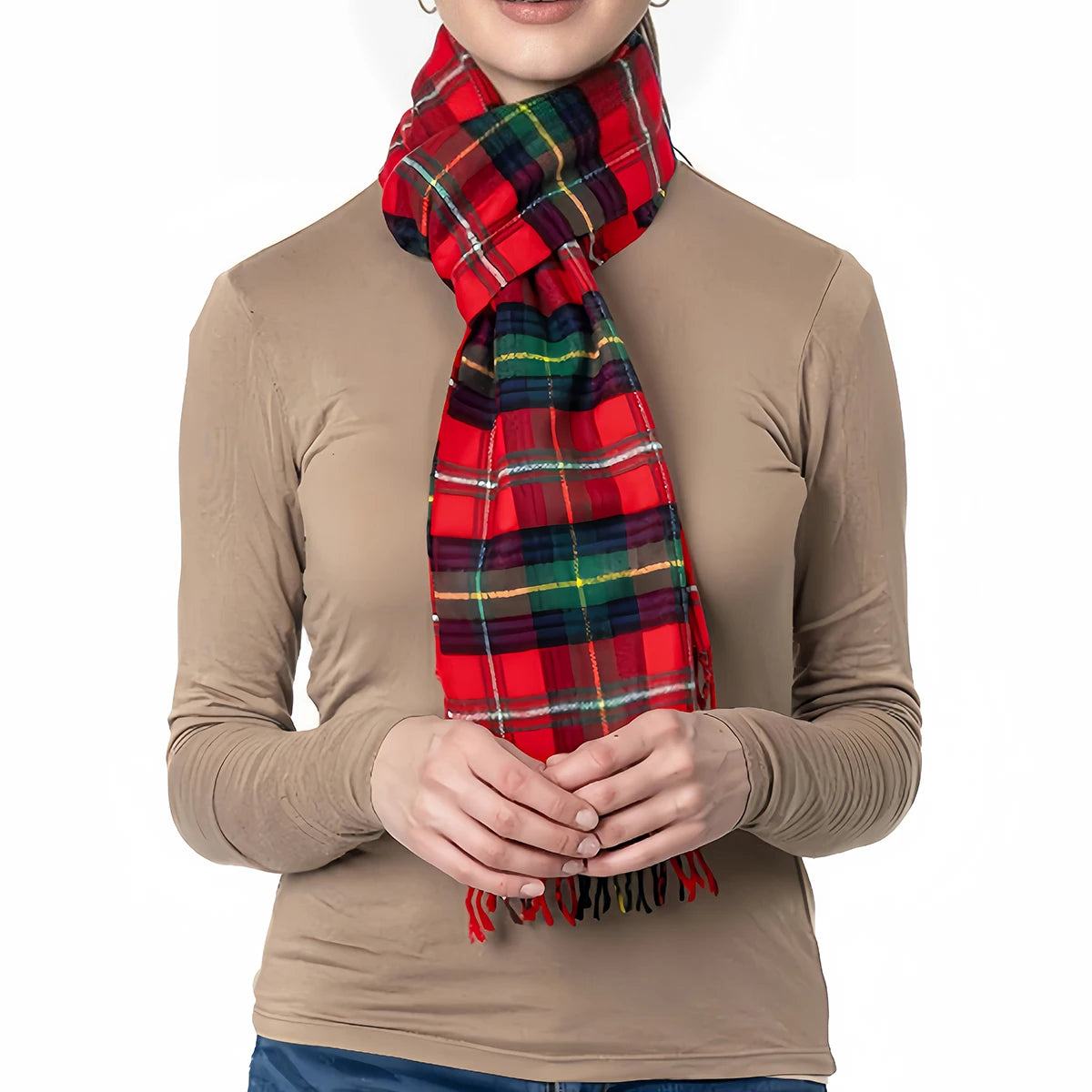 1pc classic plaid ultra soft and luxurious cashmere scarf suitable for both men and women in winter