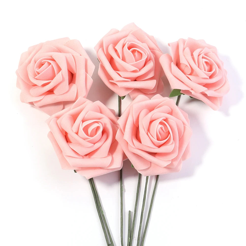 Tejesa 5/10/20Pcs Artificial Foam Rose Flowers 7.5cm PE Simulation Roses Fake Flower Bouquet for DIY Home Wedding Party Dceor Material