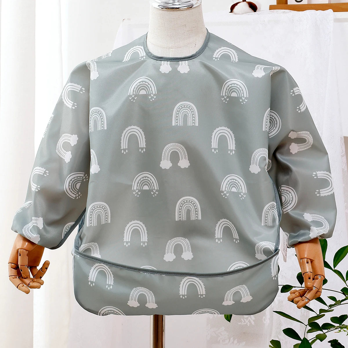 Tejesa Waterproof Baby Long Sleeve Feeding Bib Fashion Full Body Cover
