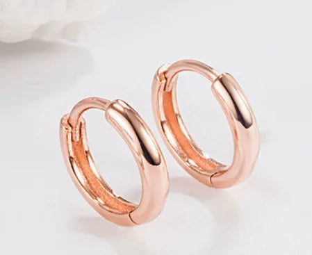 100% Real 925 Sterling Silver Minimalist Bohemian Round Ear Buckle for Women Punk Unisex Rock Hoop Earring Jewelry Accessories