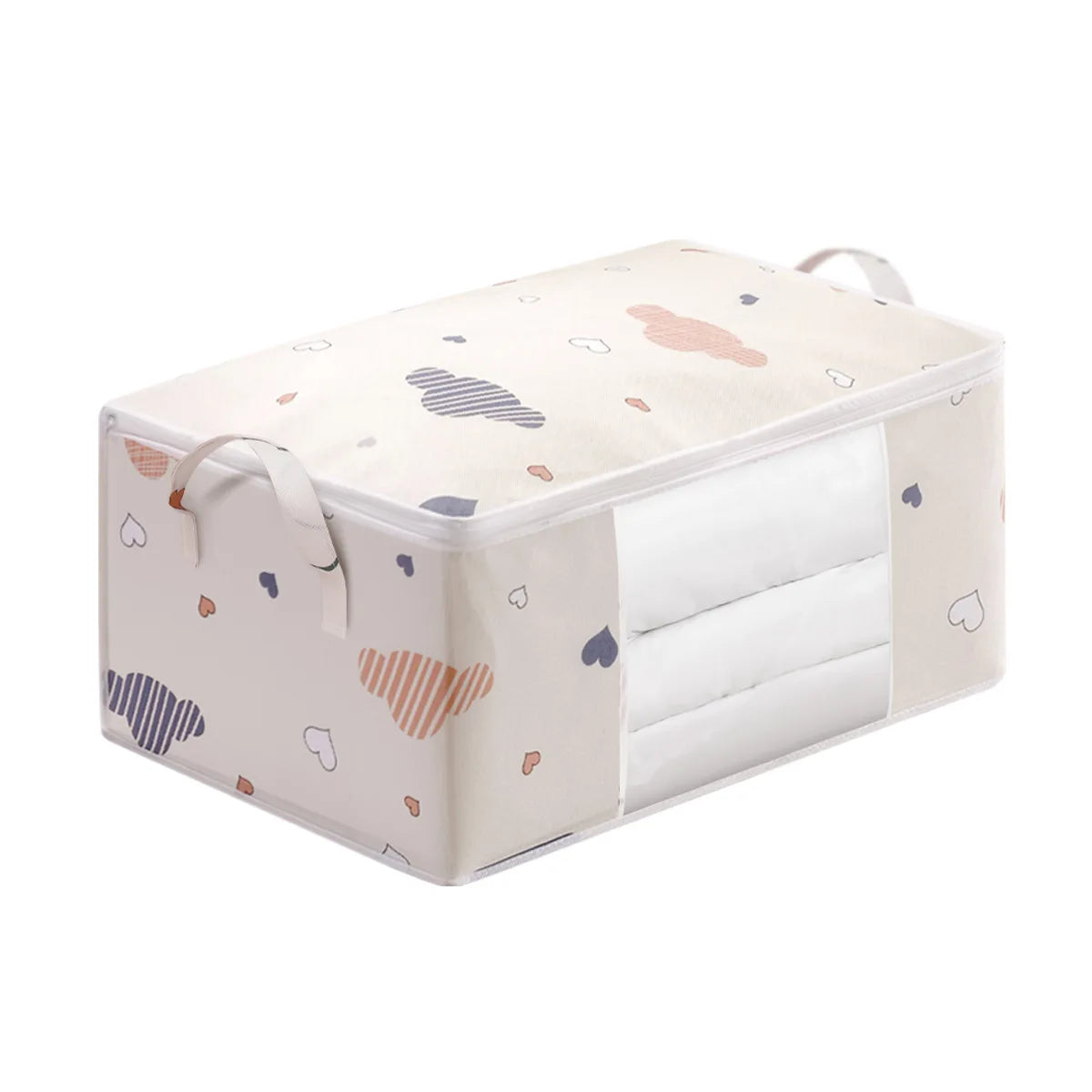 1/2pcs Large/Small Quilt Clothes Storage Bag 50/75L Capacity Moisture Dust Proof Proof Organizer Foldable With Sturdy Zipper