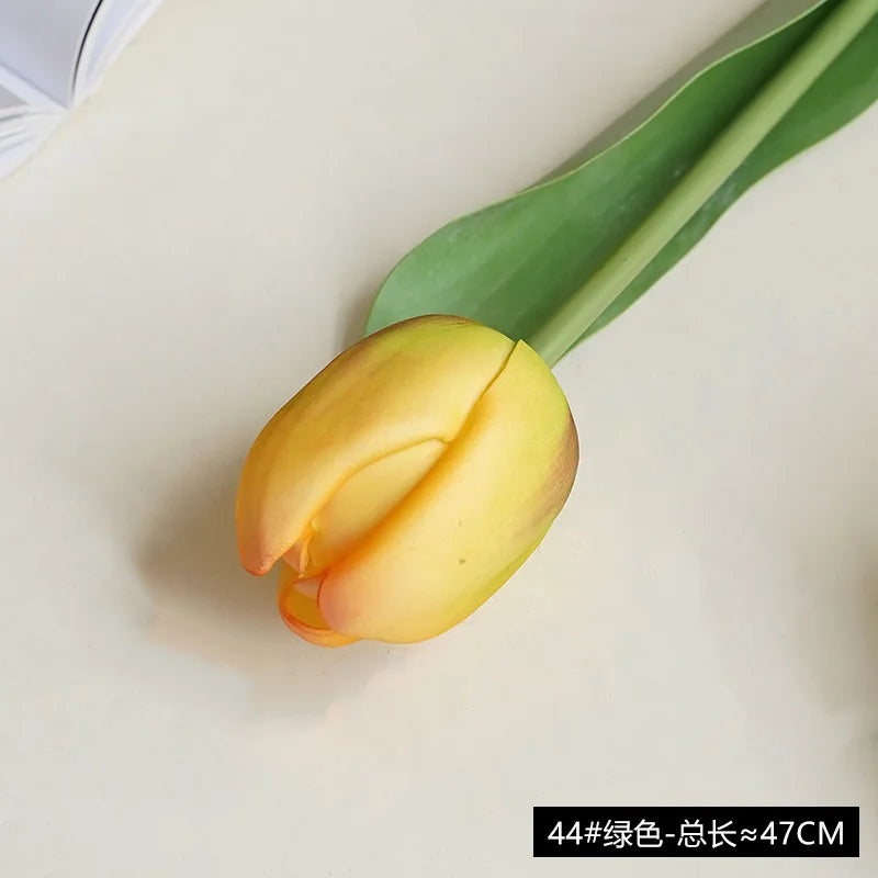 10Pc PU Real Touch Large Tulip Artificial Flowers Branch Home Decoration Realistic Tulips Party Wedding Decor Flower Arrangement