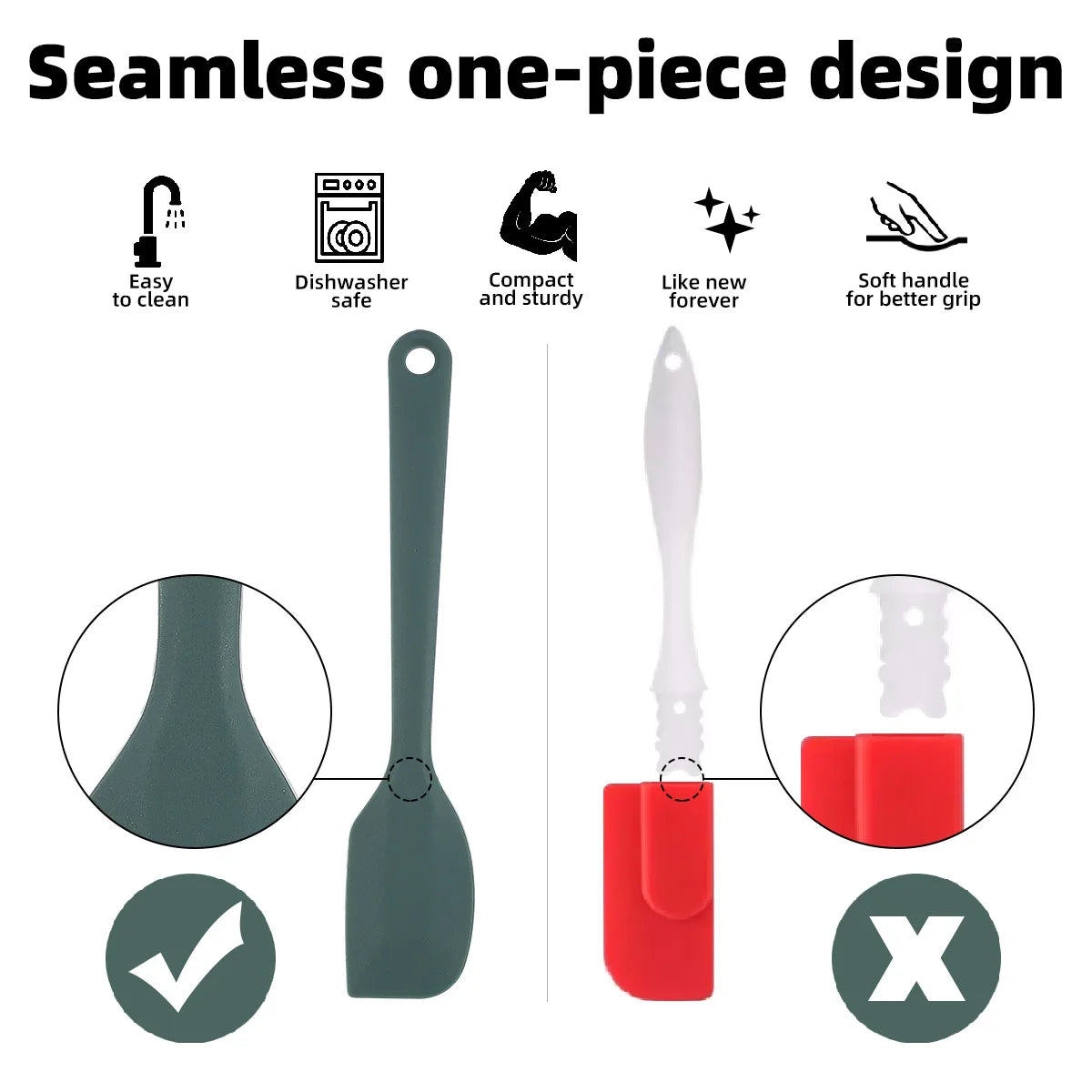 Hemasa 6/9 Pieces Silicone Bakeware Spatula Set Food /Non Stick Heat Resistant Spatulas