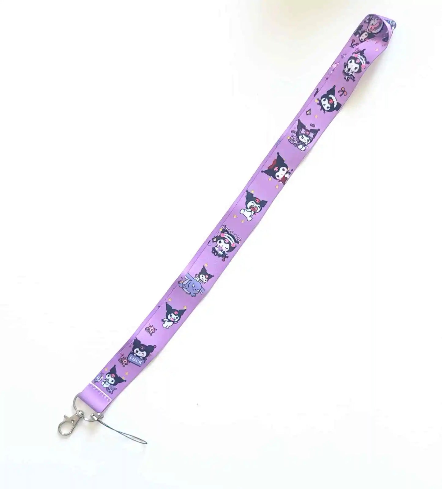 MINISO Kuromi Cartoon Key Lanyard ID Badge Holders Animal Phone Neck Straps with Keyring Phone Accessories D000