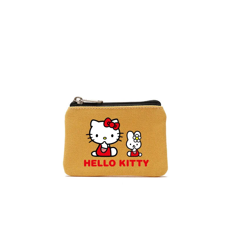 Cartoon Hellos Kittys Coin Purse Canvas Bag Card Bag Simple Fabric Coin Small Bag Cotton Storage Bags for Children's Gifts