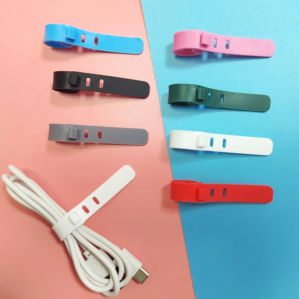 1-20PCS Silicone Cable Winder Organizer Clips Phone Charging Wire Cord Management Buckle Straps Earphone Line Storge Holder Clip