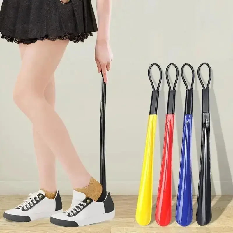 Hemasa 1pc Extra long flexible plastic shoe horns  for pregnant women wearing shoe assistants