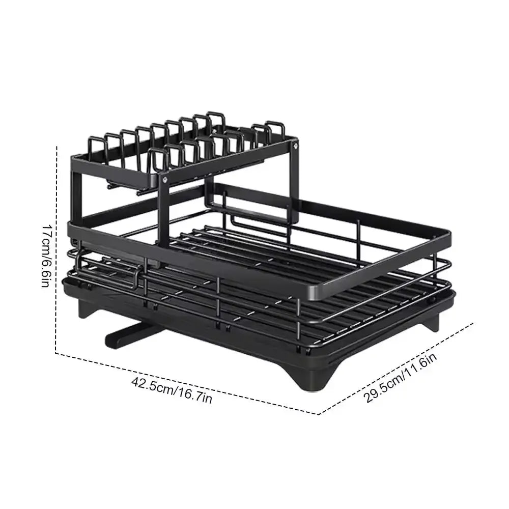 2025 NEW Kitchen plate storage box with drainboard above sink countertop tableware storage rack tableware drying rack adjustable