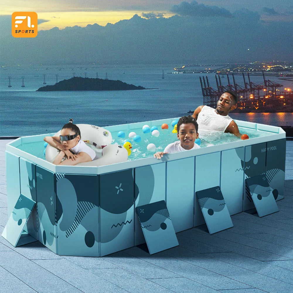 Blue Circular Outdoor Home Swimming Pool Frame Round Pool Model Adult For Home
