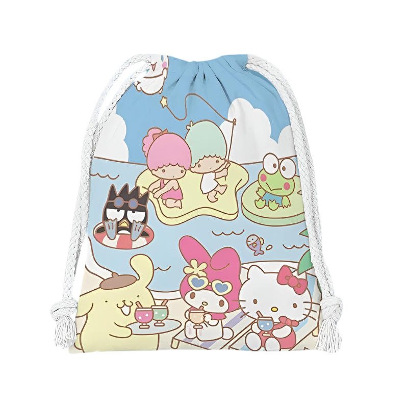 Hemasa drawstring hello kitty cartoon small bag storage bag