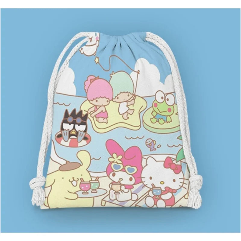 Hemasa drawstring hello kitty cartoon small bag storage bag