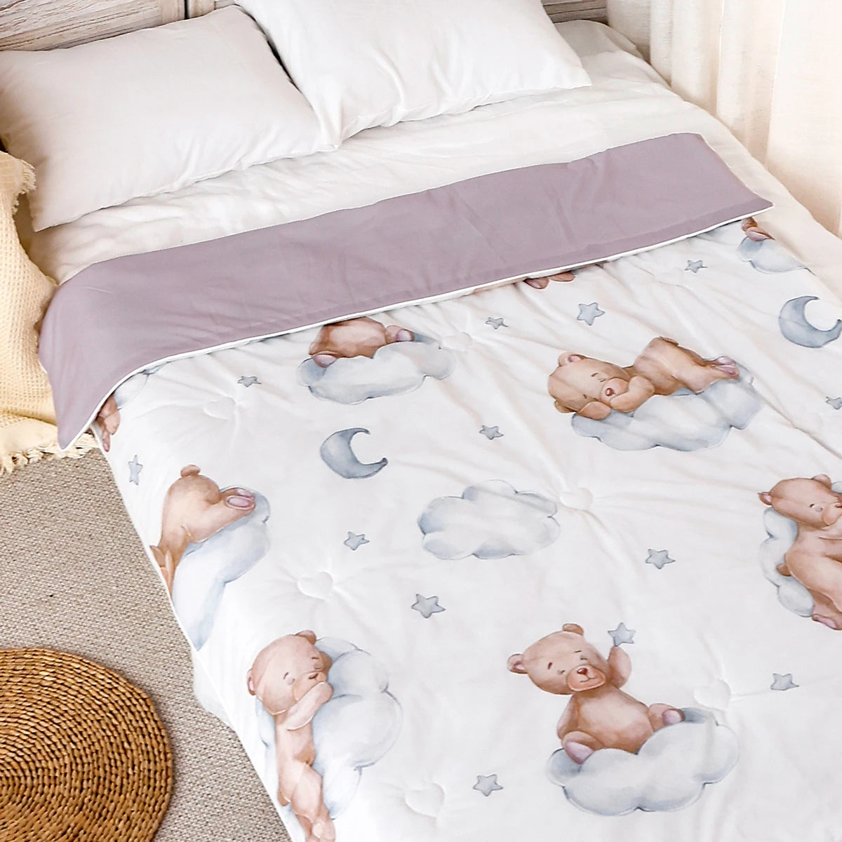 Tejesa Double Side Use Baby Cotton Padded Blanket /Breathable New born Quilt Size 110x150cm