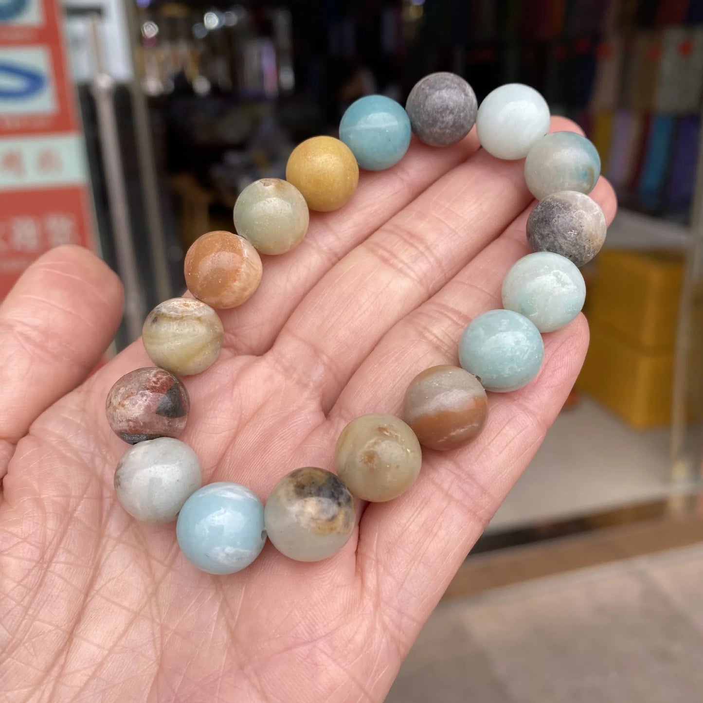 Hemasa Handmade Amazonite Beaded Bracelets/ Natural Stone Bracelets Women