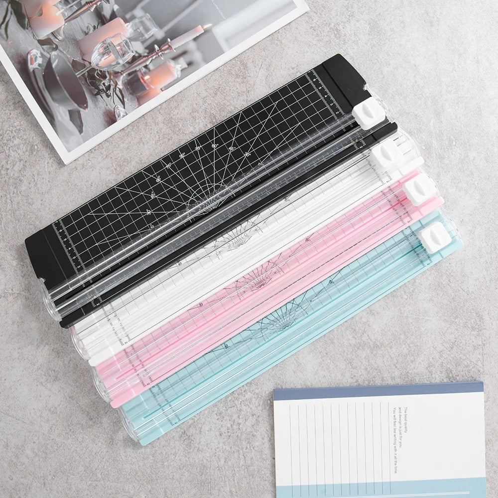 Hemasa 1PC A4 Paper Cutter Safety Protection And Side Ruler Scrapbooking Tool For Handmade Paper, Coupons, Labels