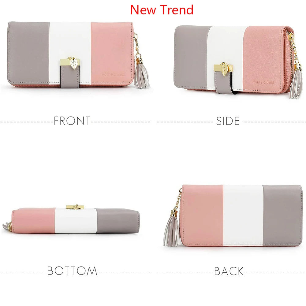 Tejesa  Zipper Wallets  Purses Handbags Coin Purse 9 Cards Holder PU Leather Wallet