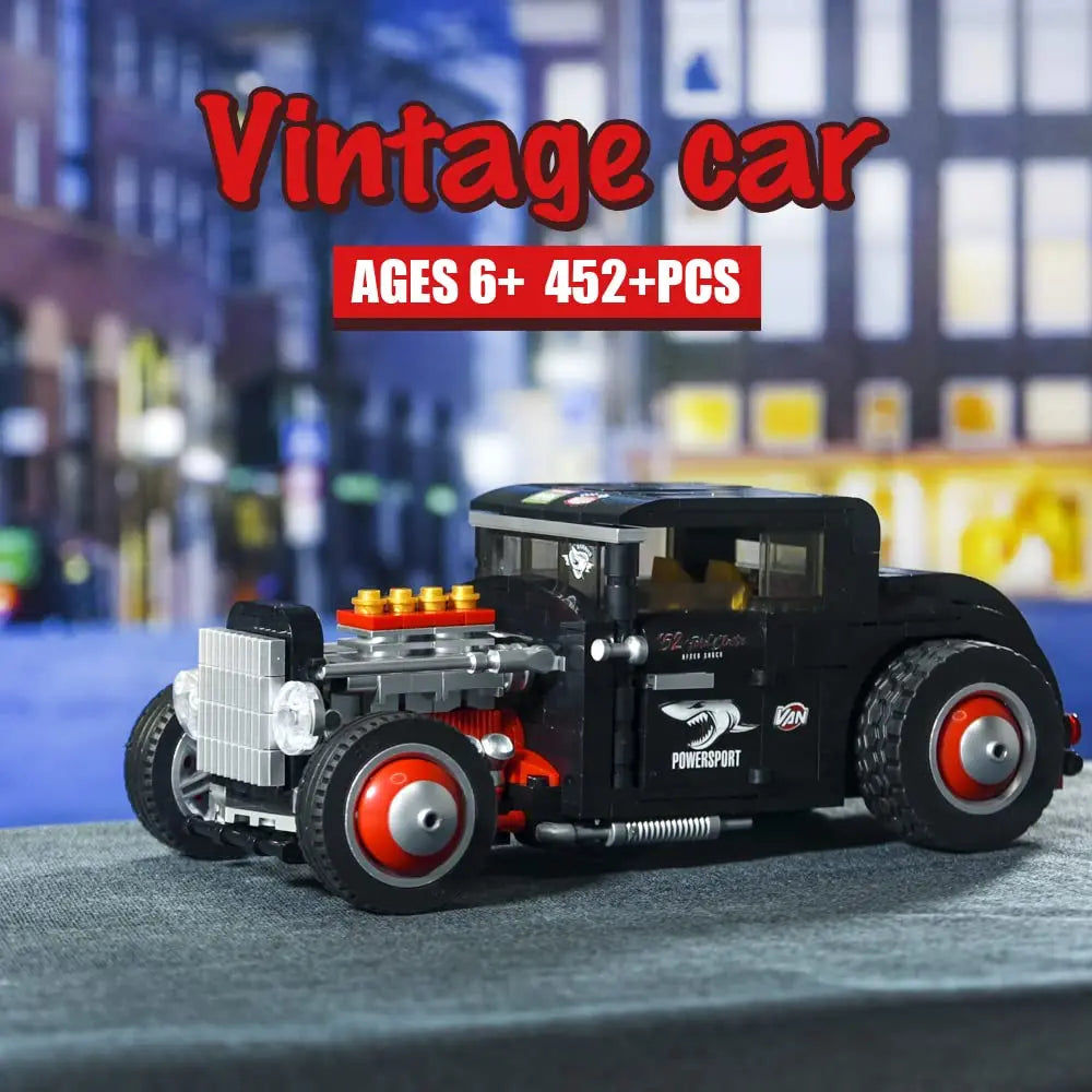 Technical Explosive Change Classic Car Model Building Blocks Bricks Moc Convertible Vehicle DIY Toys For Boys Children Gift Set