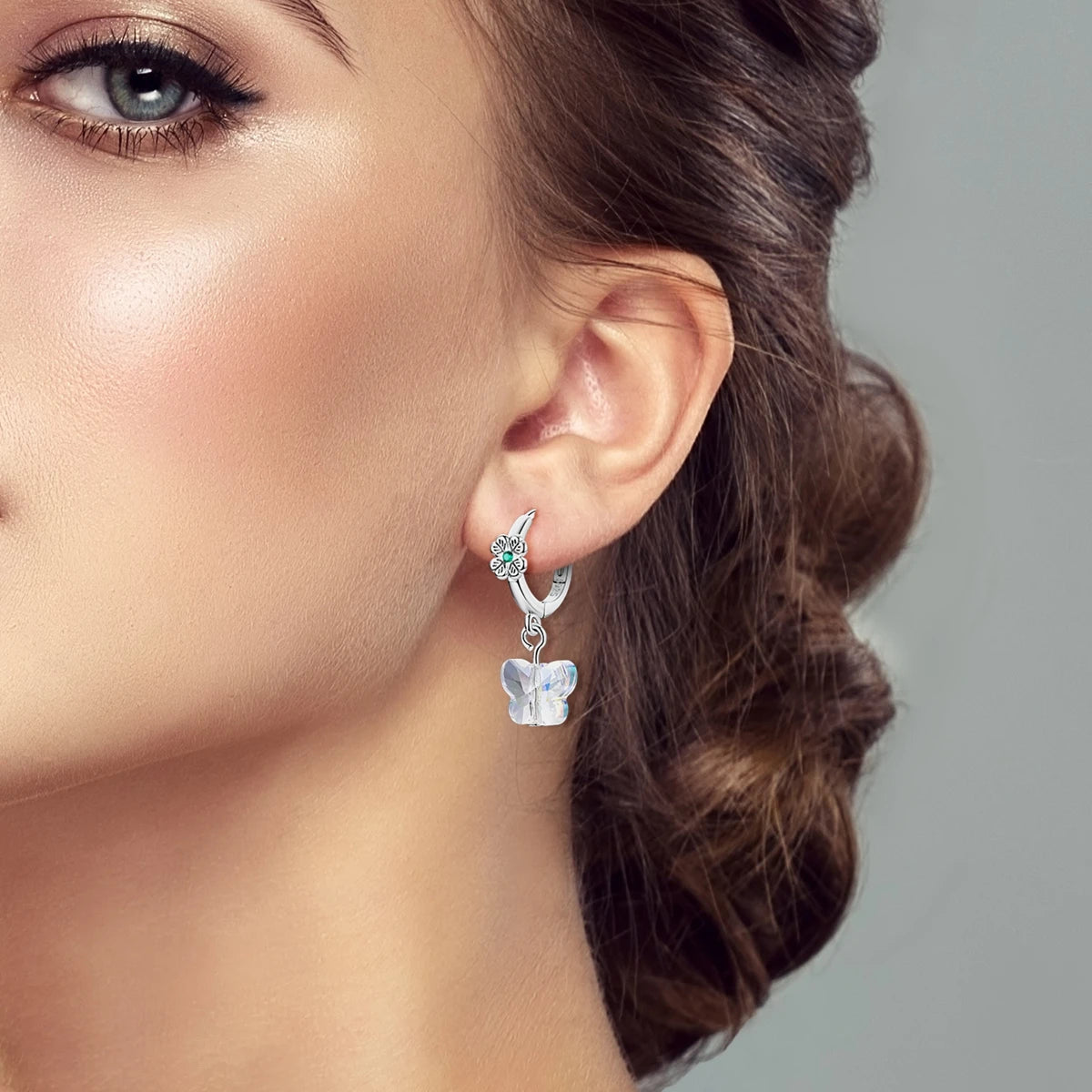 2025 Women's Earrings 925 Silver Butterfly Series Luxury Jewelry CZ Color Party Anniversary Gift