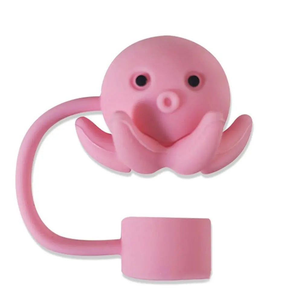 Hemasa 1PC Creative Reusable Silicone Straw Plug  / Drinking Dust Cap Dust-proof Straw  cups