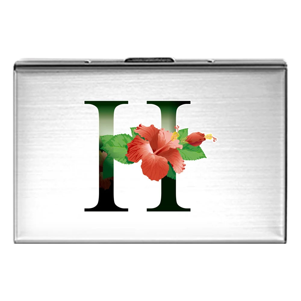 Card Holder RFID Blocking Aluminum Metal Slim Wallet Anti-scan Credit Card Holder Thin Case Small Wallet Flower Color Series
