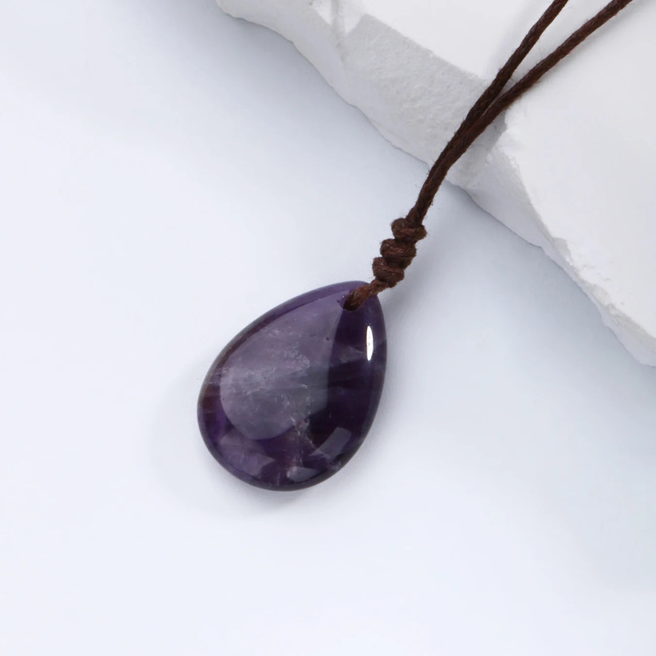 Hemasa  Fashion Adjustable Natural Stone Water Drop Pendant Necklace for Men Women Tiger Eye Stone Necklace Man Jewelry