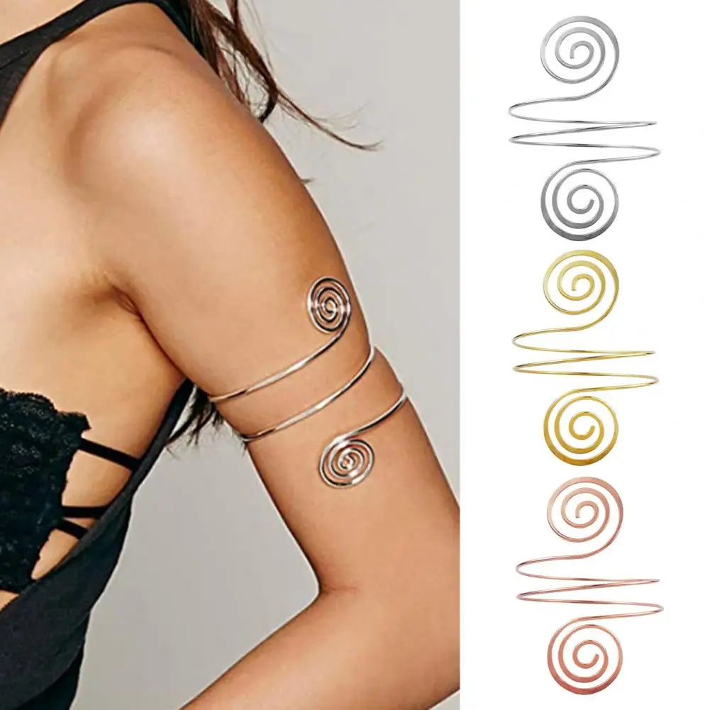 Dress-up 3 Colors Female Upper Arm Ring Cuff Bracelet Fashion Jewelry