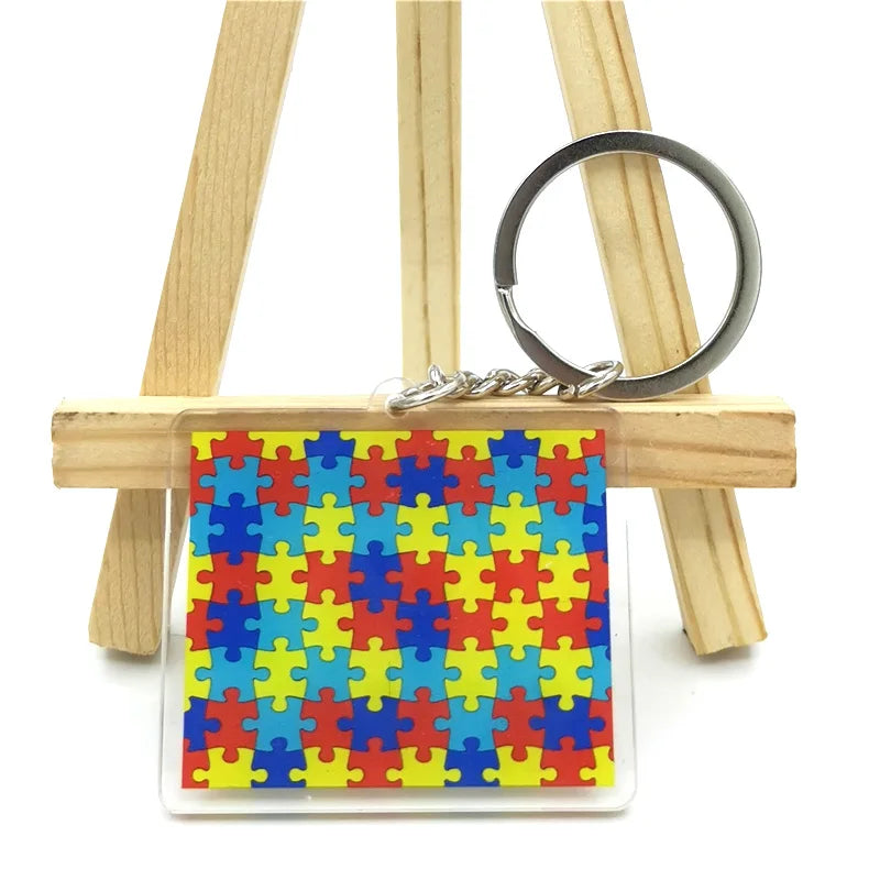 Autism Pattern Anime Lanyard Badge Holder ID Card Lanyards Mobile Phone Rope Key Lanyard Neck Straps Keychain Key Ring