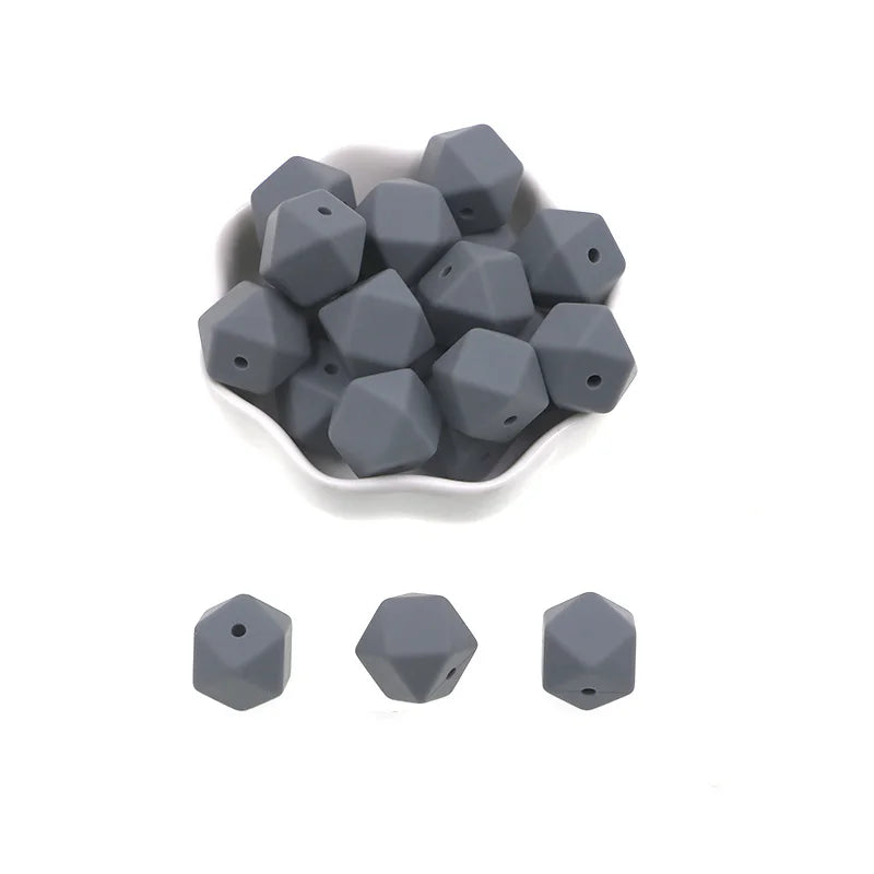 Kovict 14mm Hexagon Silicone Beads 100/200/500Pcs For Jewelry Making DIY Personalized Bracelet Pacifier Chain Accessories