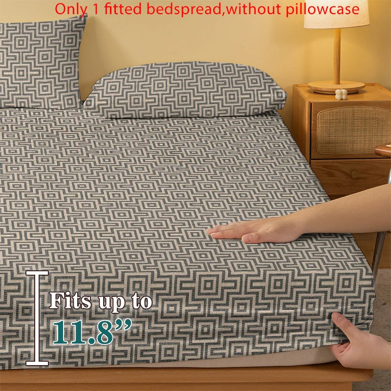 Tejesa 1 Simple modern printed matte Fitted Sheet, bedroom printed bed cover, bedding (excluding pillowcases)