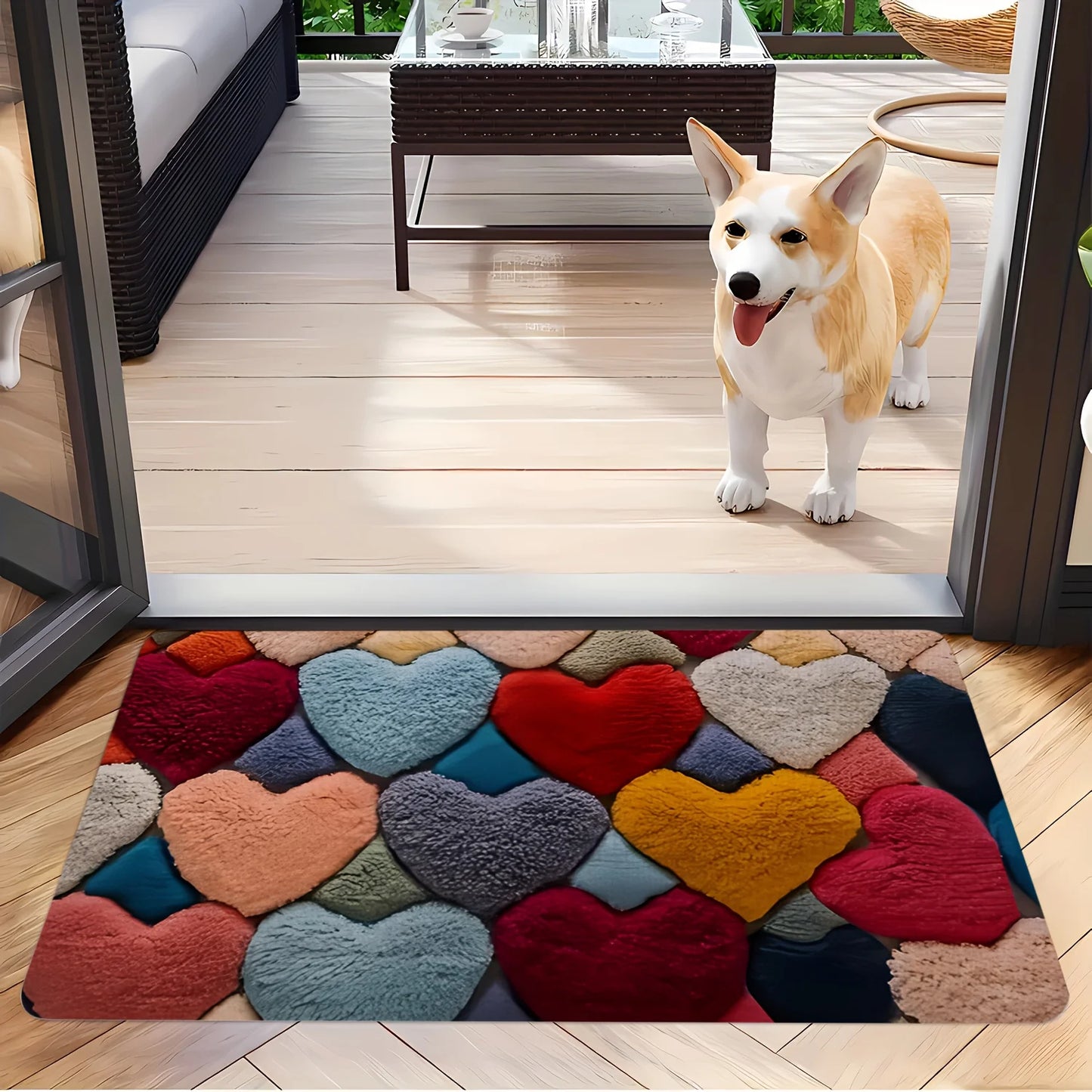 Hemasa Valentine's Day Heart Pattern Mat/Soft  Memory Foam Rug/ Non-Slip Floor Mat for Living Room/Bathroom/Holiday Gift Home Decor