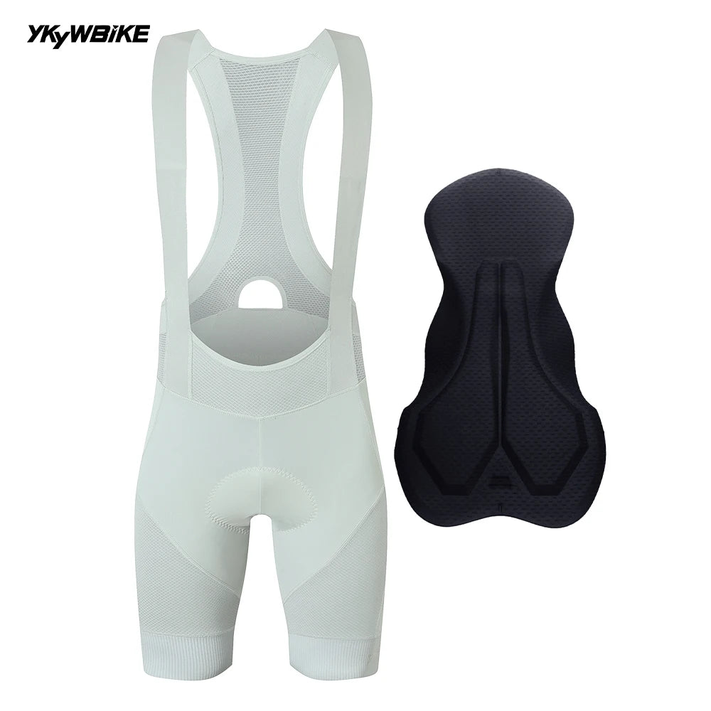 YKYW Men's Pro Team Bib Shorts Summer Outdoor Wear Breathable Bicycle Sports Clothing Tights Bike Blue Gray Bib Shorts 6 Hours