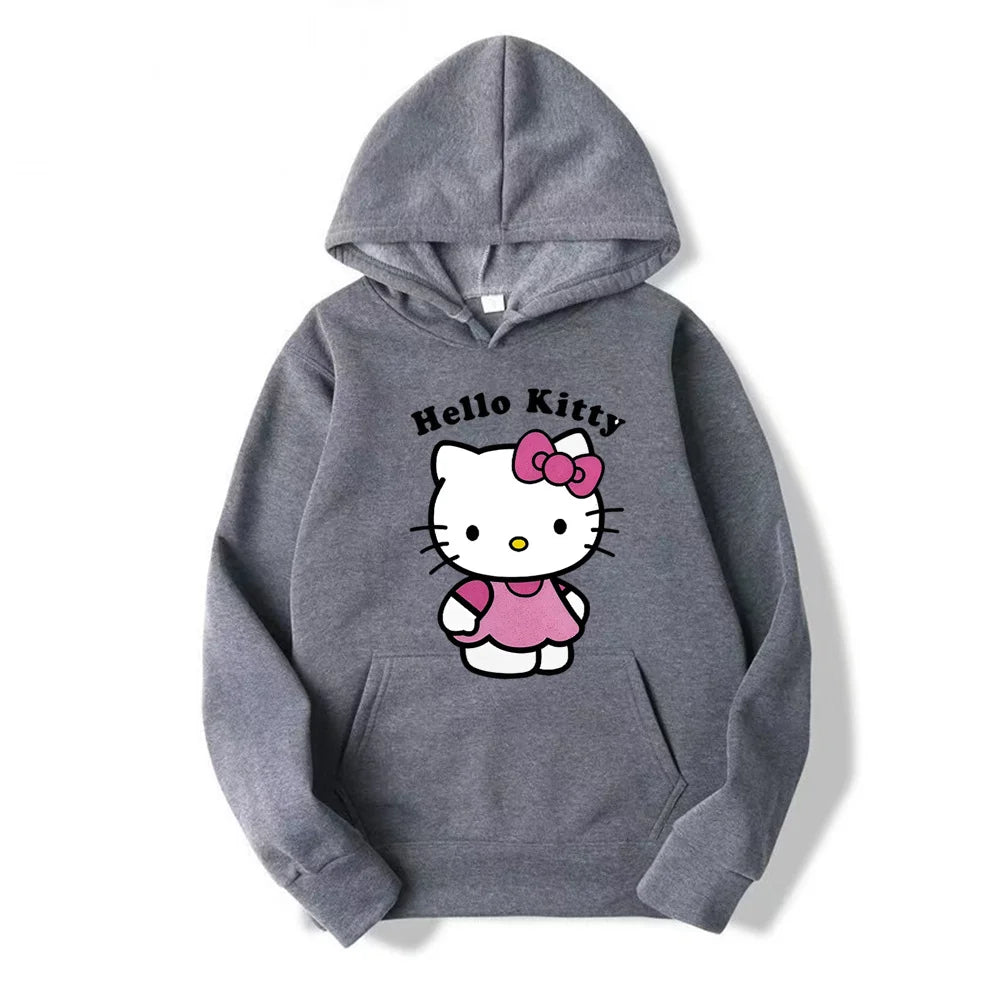 Hemasa Beautiful Hello Kitty Printed Hoodies Women Warm Comfortable Casual Hoodie