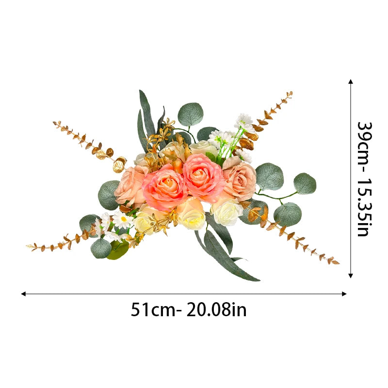 Tejesa Luxury Wedding Artificial Flowers /Pink Rose Flower Row for Wedding Arches /Home /Front Door Decor