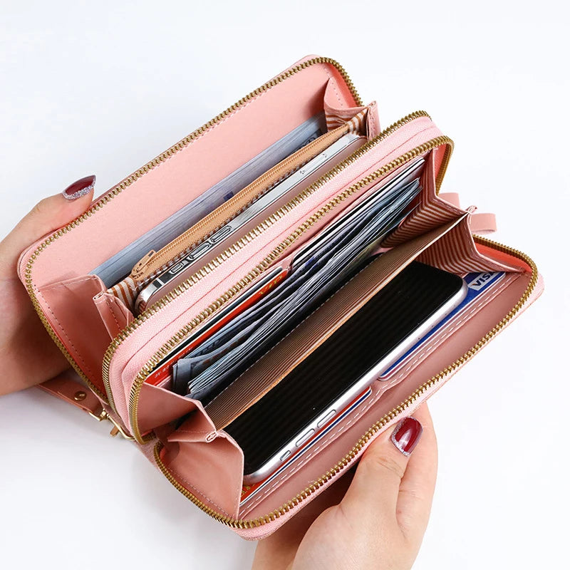 Hemasa  Pu Leather Wallets Purses Fashion  Women's Wallet Money Coin Card Holder Ladies Long Female Purse Zipper