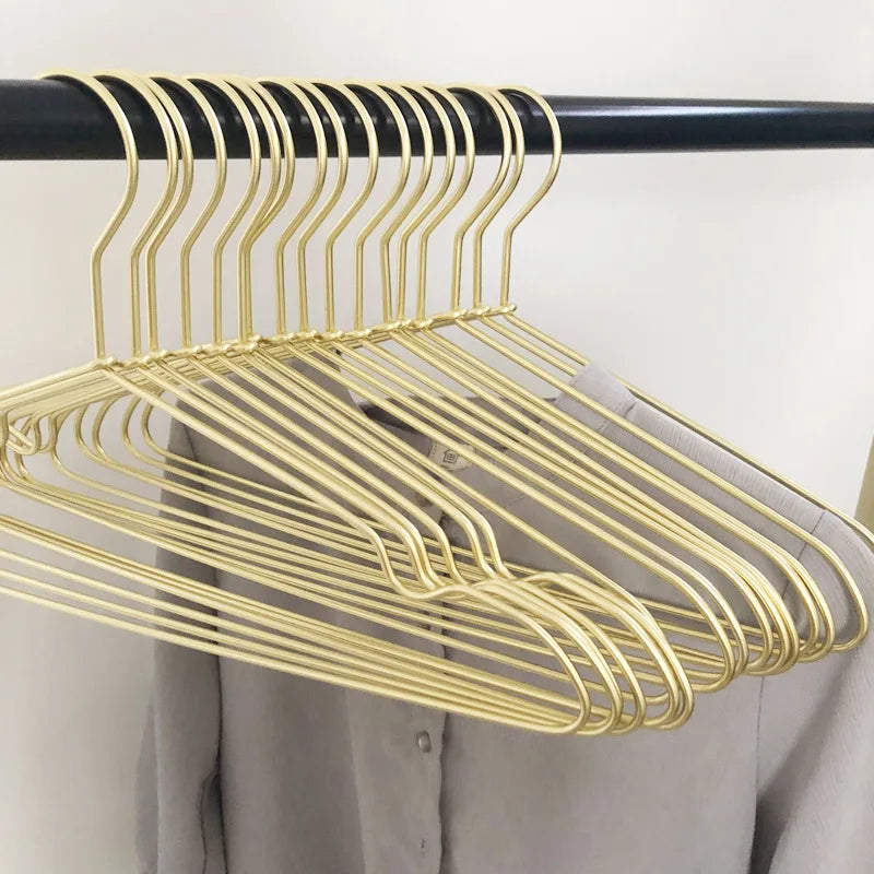 Tejesa 10pcs Silver/Gold Hanger For Clothes Aluminum Alloy Durable Clothes Hanger For Coats Skirts Pants Dress
