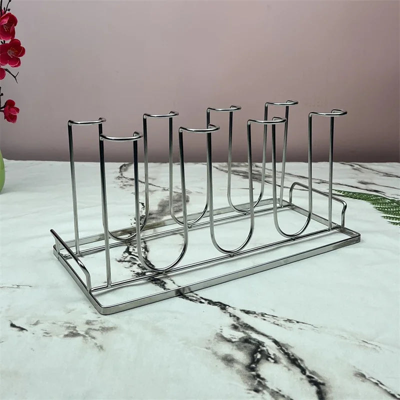 Stainless Steel Cup Tray, Inverted Hanging Rack, 8 Cup and 12 Cup Drain Rack, Home and Office Use, Durable Organizer