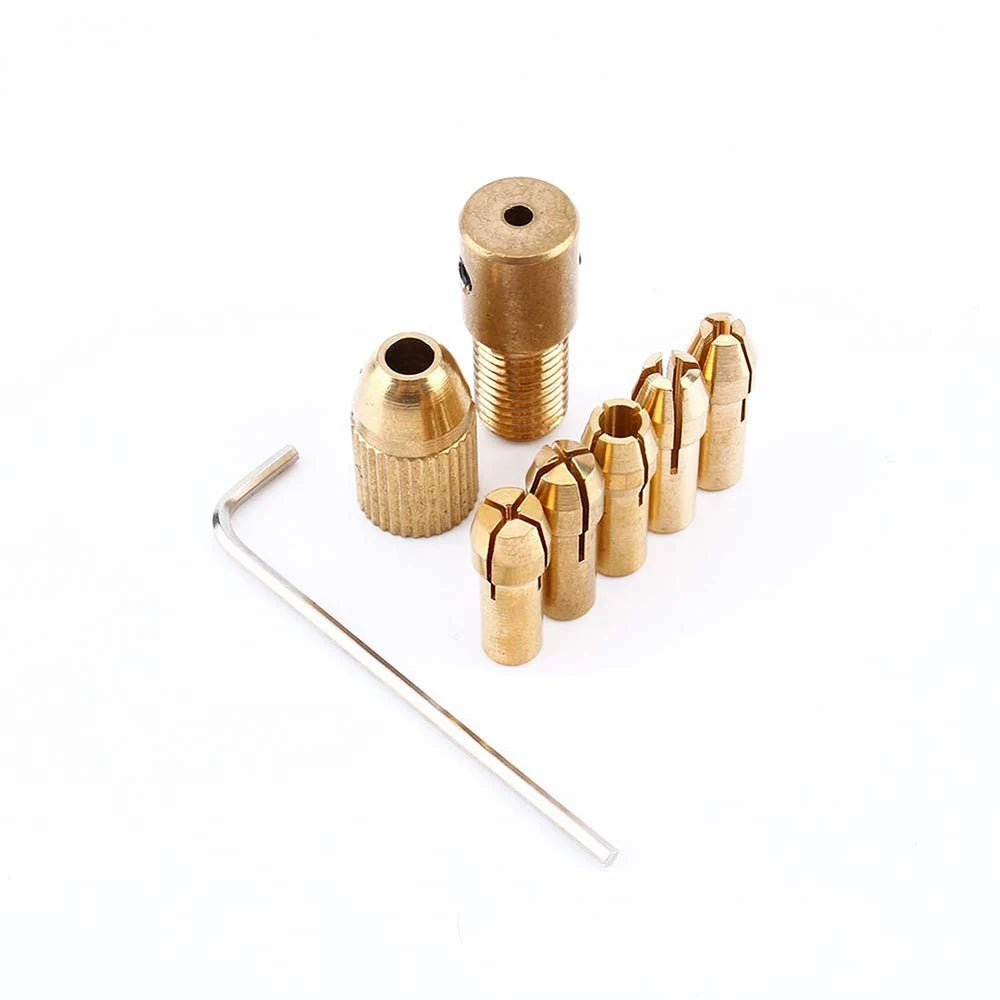 7 in 1 2.35/3.17/4.05/5.05mm Mini Drill Chucks Adapter Small Electric Drill Bit Collector Micro Twist Chuck Tool Kit Woodworking