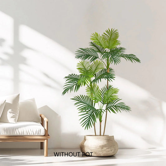 140-180CM Artificial Areca Palm Indoor outdoor Decorative Plant with Plastic Pot Nordic Faux plant for Home garden Shops Decor