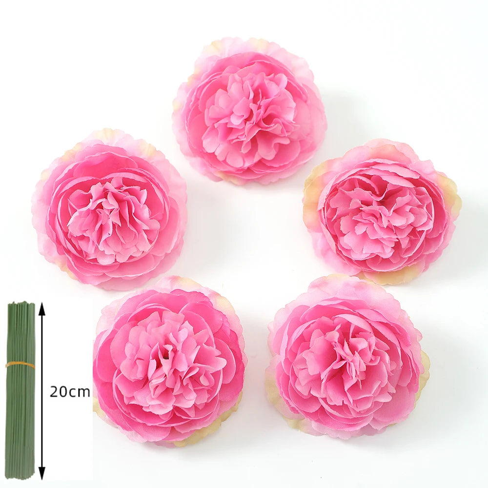 5/10Pcs Rose Artificial Flowers Bouquet Silk Fake Flower for Home Decor Garden Wedding Bride Decoration Outdoor Vase Ornament