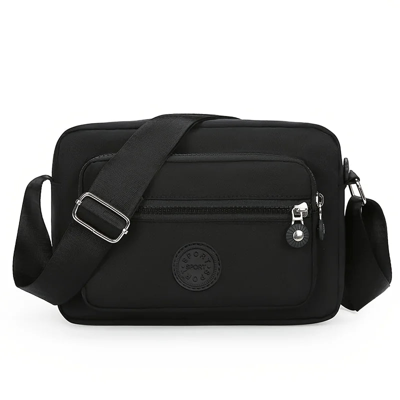 1pc Lightweight Nylon Women's Shoulder Bag,Adjustable Strap,Casual Crossbody Design in Mint,Zipper Closure, Ideal for Everyday