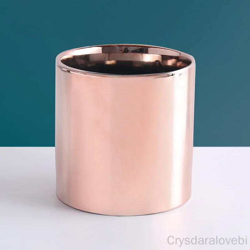 Nordic Electroplated Ceramic Flower Pot Rose Gold Silver Succulent Flower Pot Plant Home Garden Office Desktop Decor