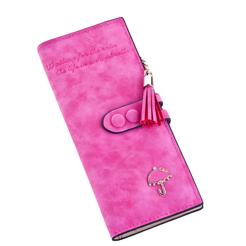 Hemasa Women Wallet Lady Clutch Leather Frosted Tassel Female Wallets Long Length Card Holder