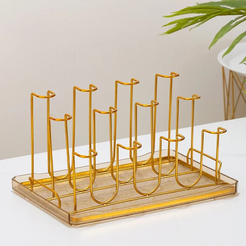 Stainless Steel Cup Tray, Inverted Hanging Rack, 8 Cup and 12 Cup Drain Rack, Home and Office Use, Durable Organizer