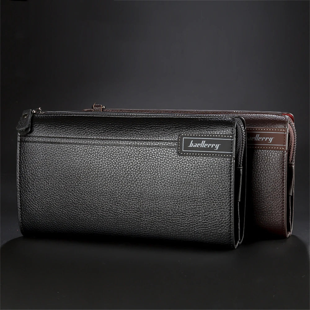 Baellerry Famous Brand Men Wallet Luxury Long Clutch Handy Bag Moneder Male Leather Purse Men's Clutch Bags Carteira Masculina