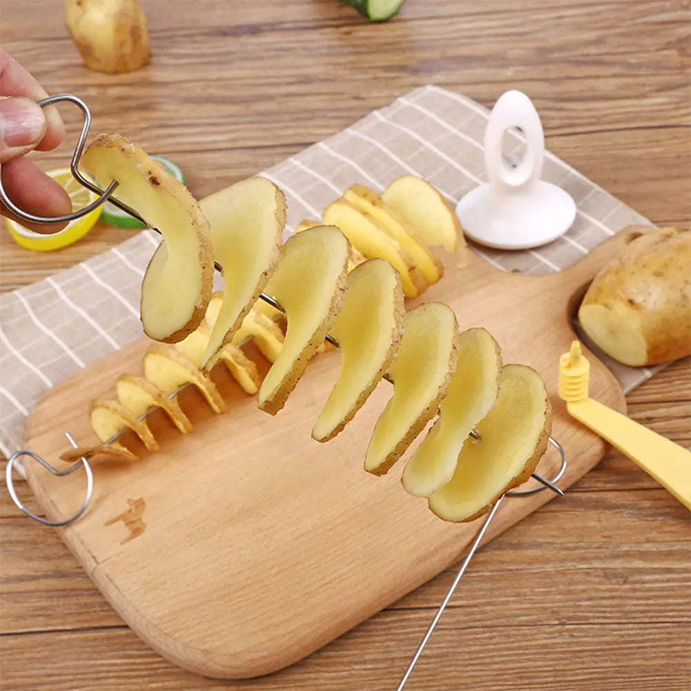Hemasa  Stainless Steel Plastic Rotate Potato Slicer Twisted Potato Spiral Slice Cutter