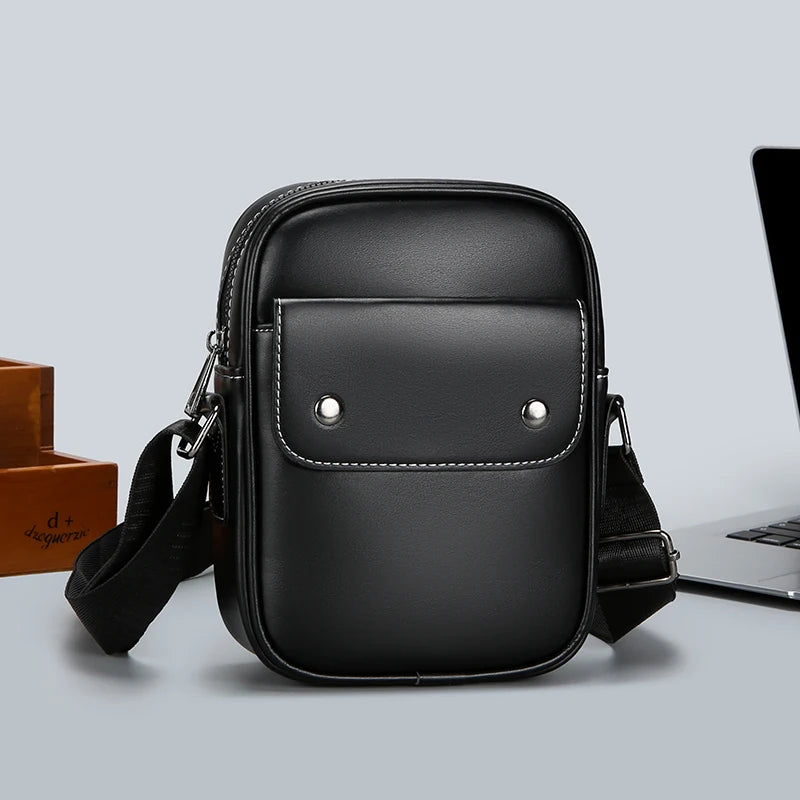 Tejesa Soft PU Leather Men Small Shoulder Bag Fashion Casual Male Mini Handbag Pretty Style Male Shopping Phone Bag