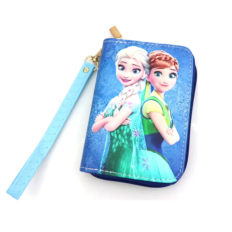 Disney Frozen 2 Women's Wallet Princess Anna Elsa Cartoon Movie Multifunctional Card Holder for Girls Kawaii Print Coin Purse