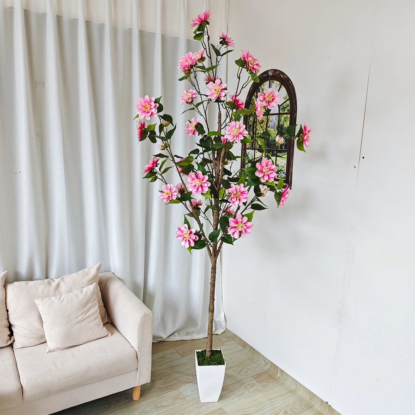 Tejesa 125-180CM Artificial Chrysanthem tree plant faux flower Indoor outdoor fake plant for home garden wedding living room decoration