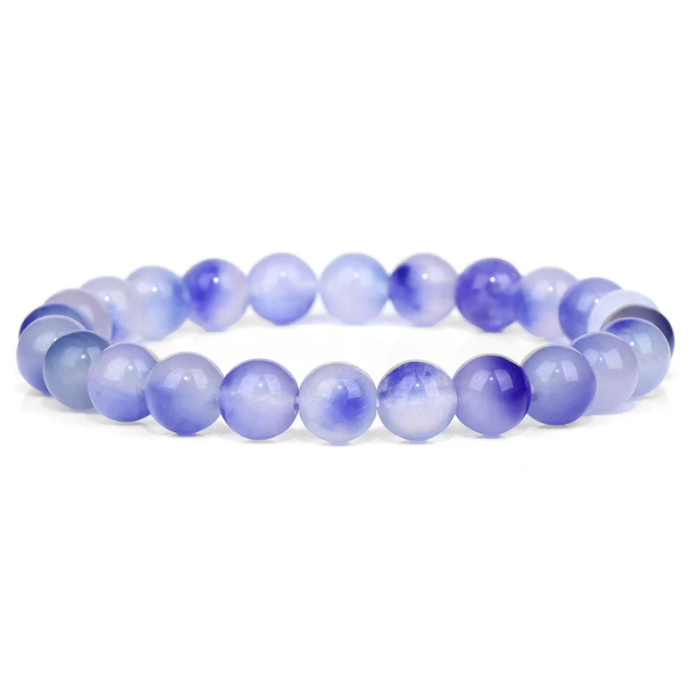 Tejesa Blue Flash Stone Bracelets For Men Crystal Glass Moonstone Couple Bracelets For Women Cat Eye Chalcedony Opal Handmade Bangles