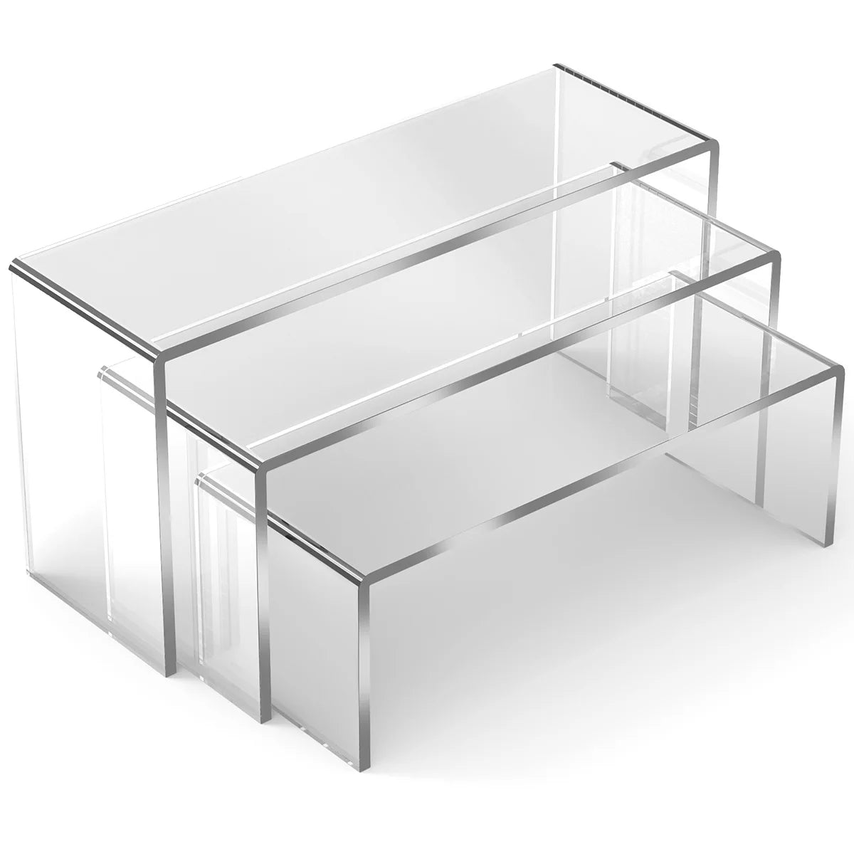 9/3pcs Clear Acrylic Display Stand Cosmetic Bag Jewelry Showcase Cupcake Holder for Home Shop statue Model Pottery Display Riser