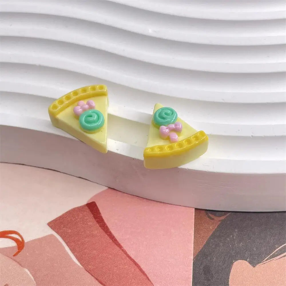 10 Pcs Resin Simulation Cartoon Macaron Flatback Cabochon Art Supply DIY Earring Craft Scrapbooking For Hair Bow Clip Decoration